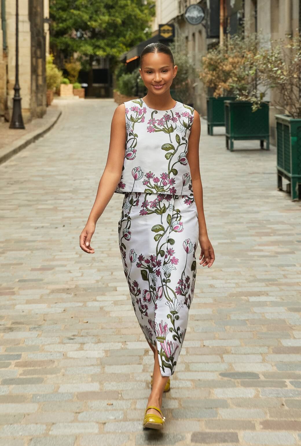 The Whitney Wrap Skirt - Pewter Vines