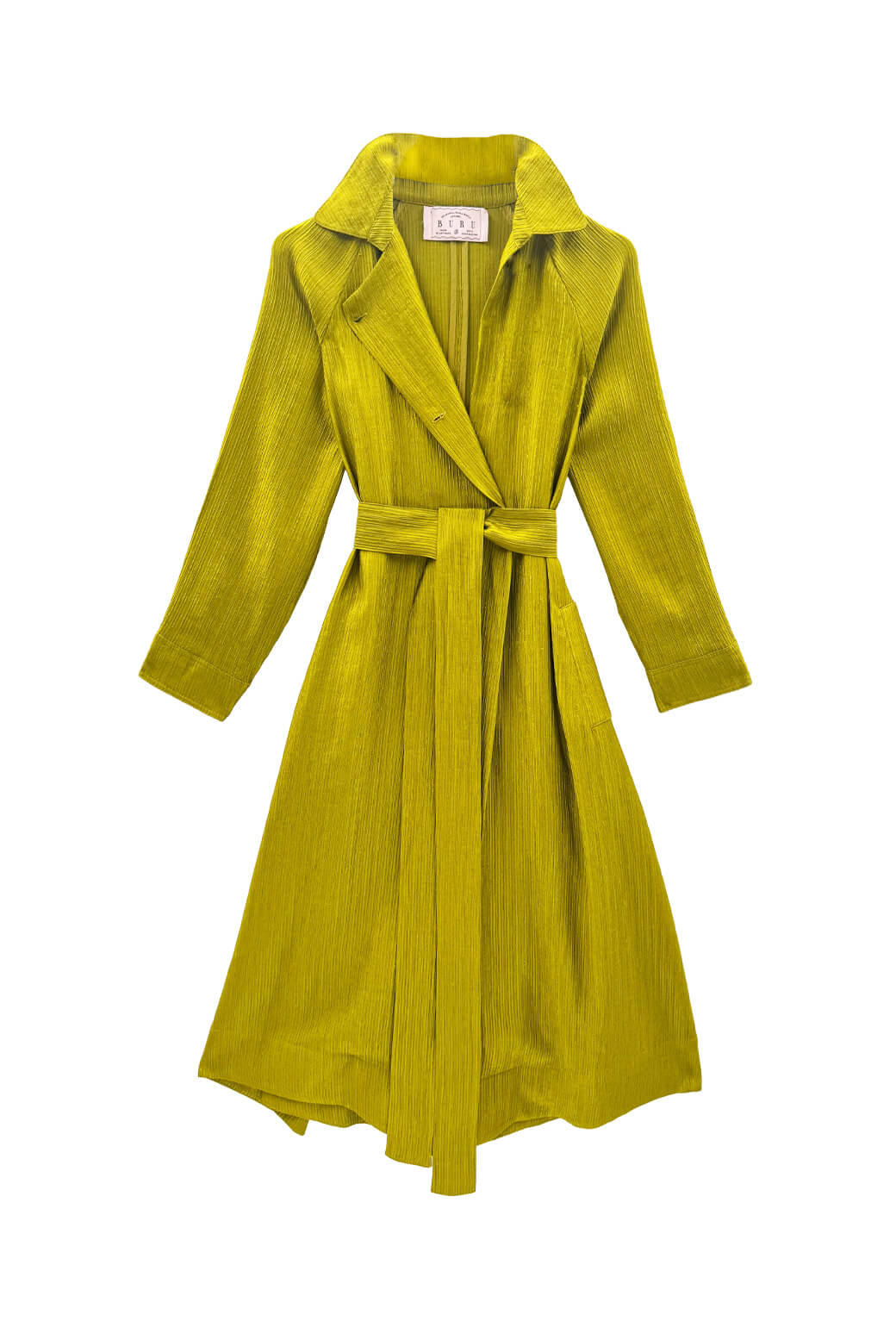 Trench Coat - Ribbed Chartreuse