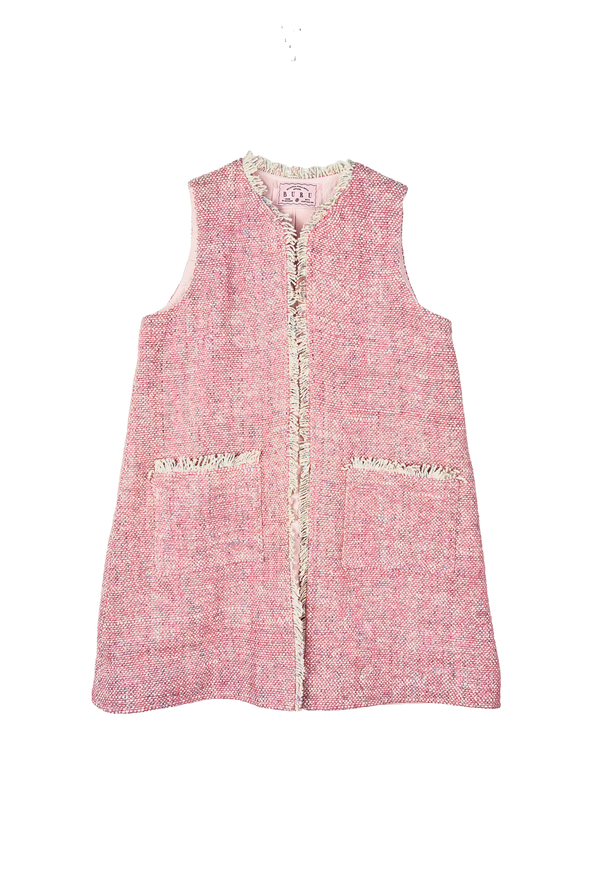 Tweed Vest - Pink Silk Tweed