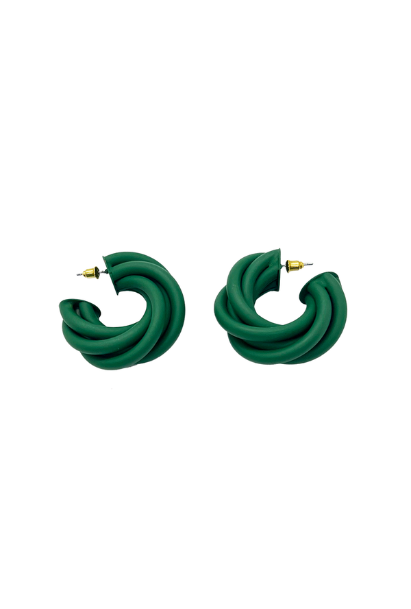 Twisted Hoops - Green
