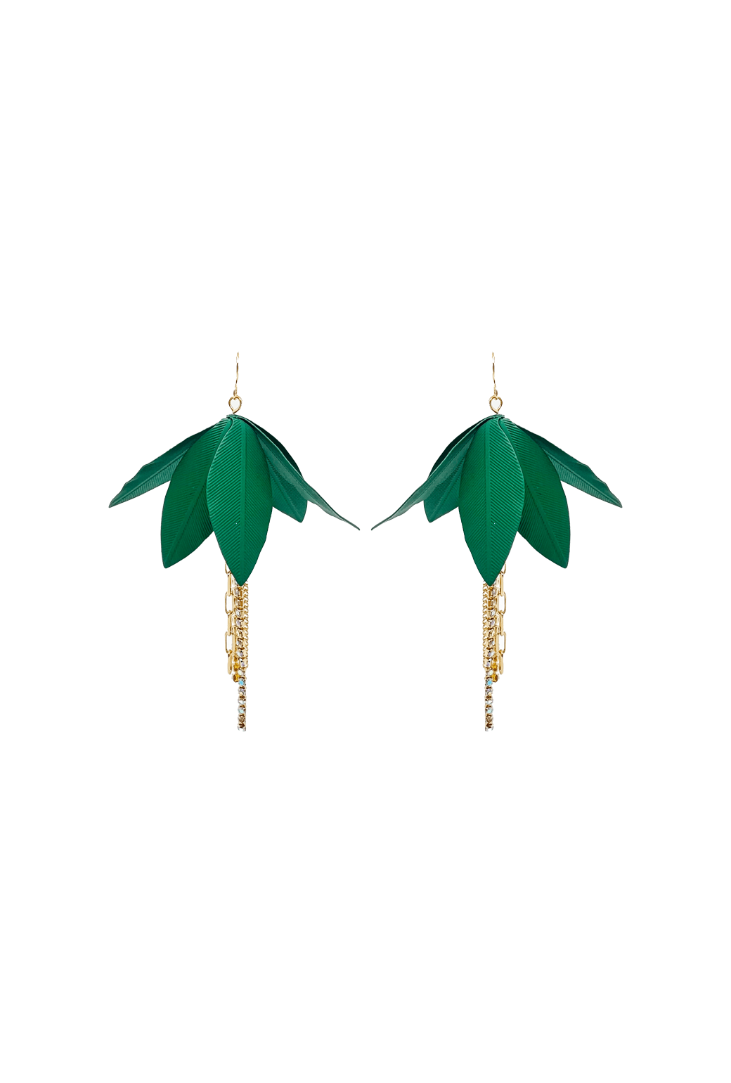 Upside Down Fleur Earrings - Green