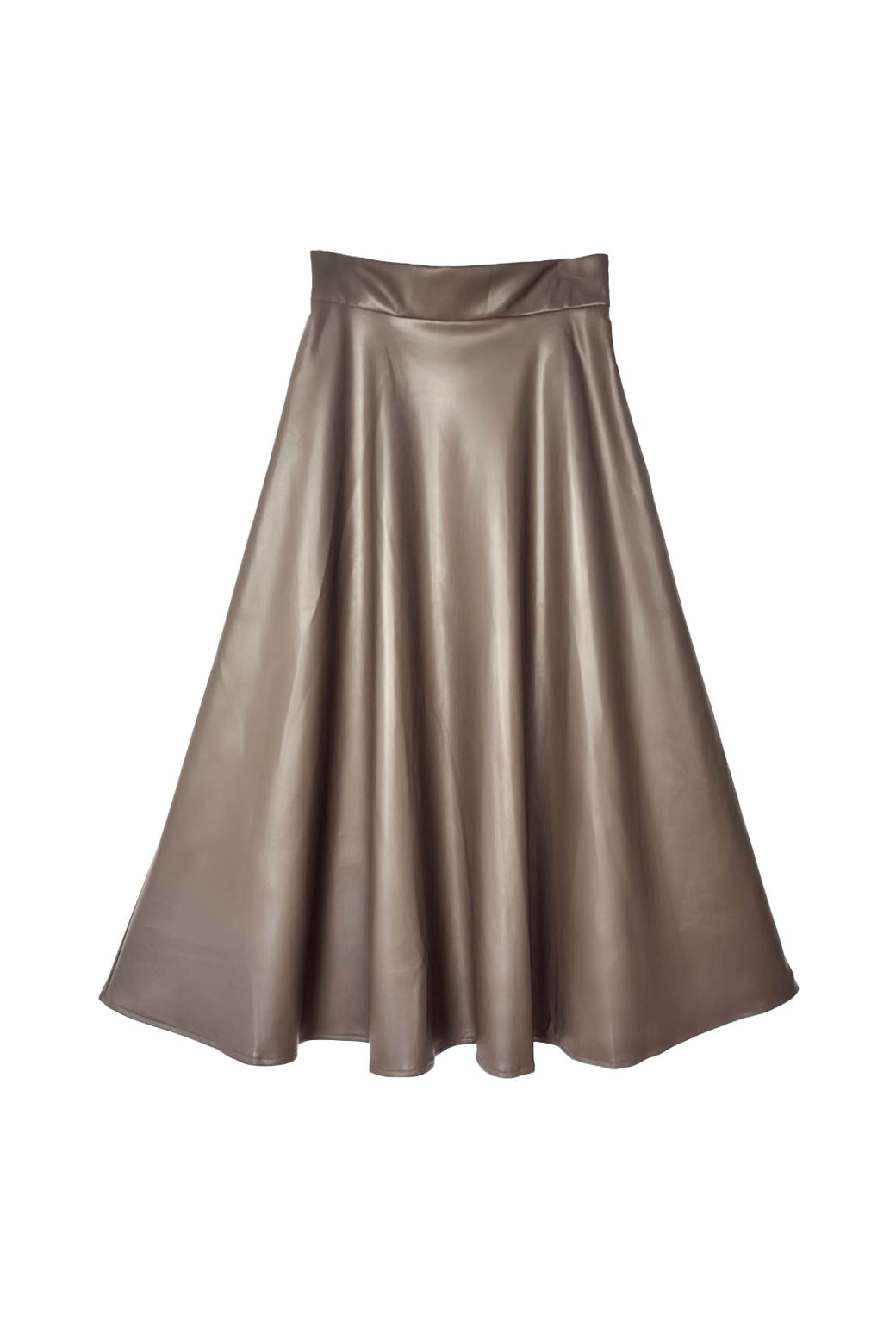 Vegan Leather Circle Skirt - Mocha