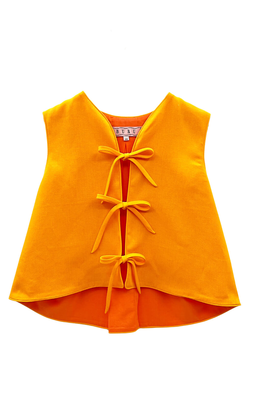 Buru x Megan Stokes  The Fife Vest - 2.0 Orange Linen