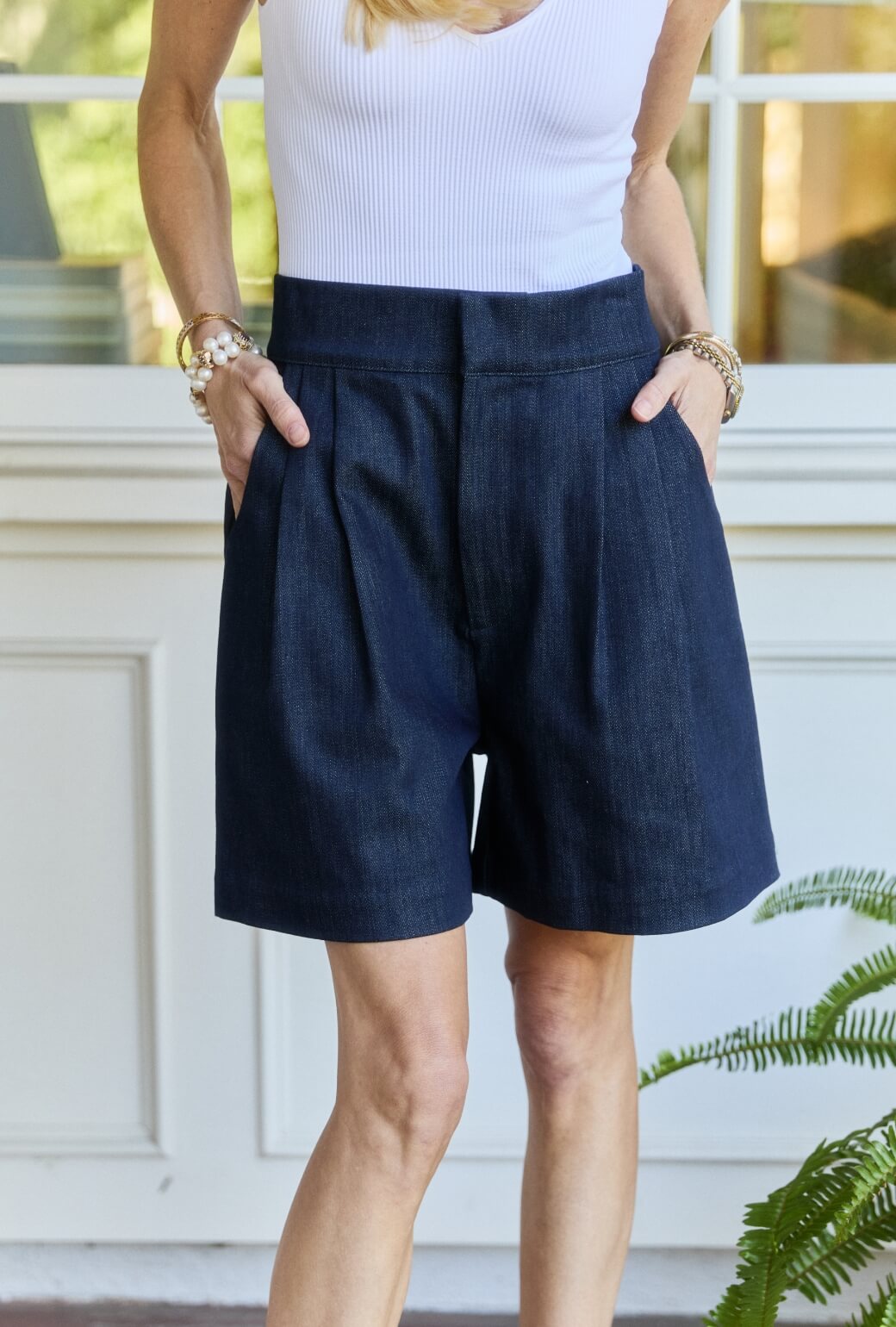 dress walking shorts HDE Womens Pull On Dress Shorts 3" Inseam with Pockets High Waisted Chino Dressy Pleated Summer Stretchy Elastic Waist Shorts Black - S
