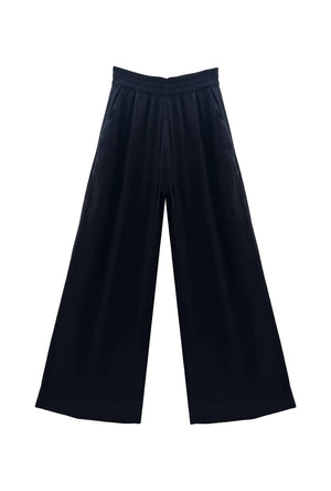 Wide Leg Trouser - Black Organza