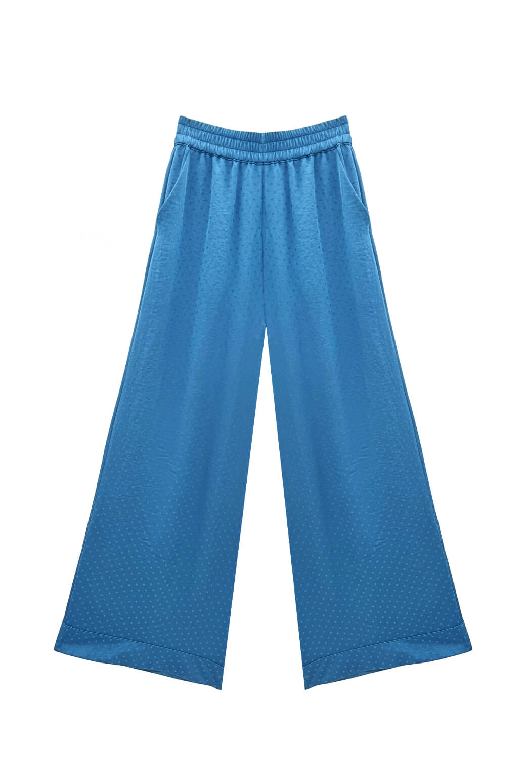 Wide Leg Trousers - Cornflower Dot