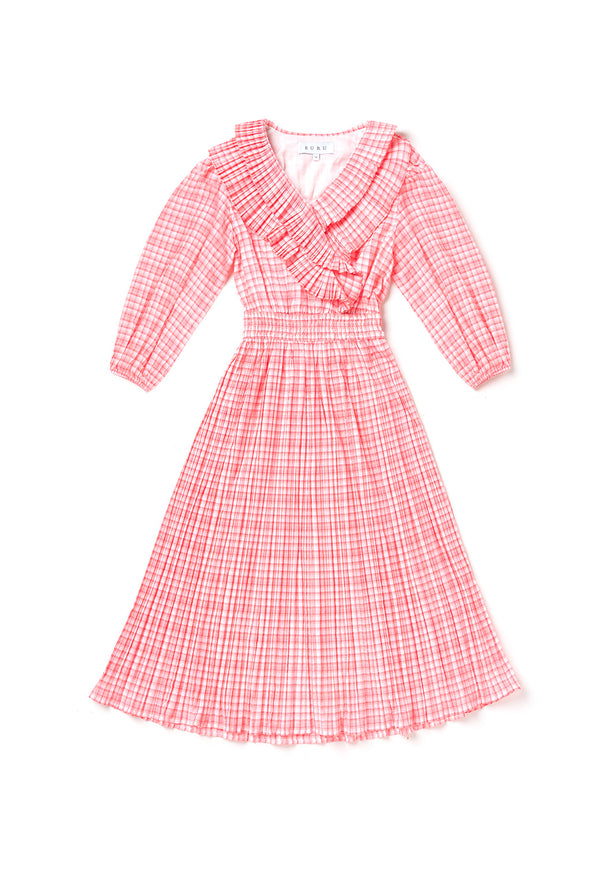 The Blanche Dress - Pink Seersucker
