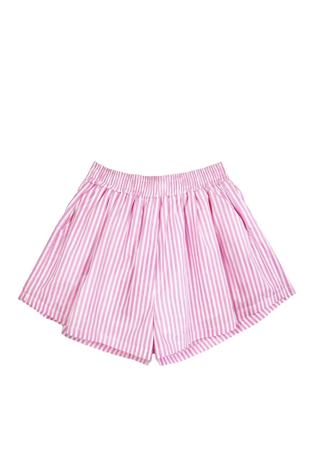 Pink and white striped shorts best sale