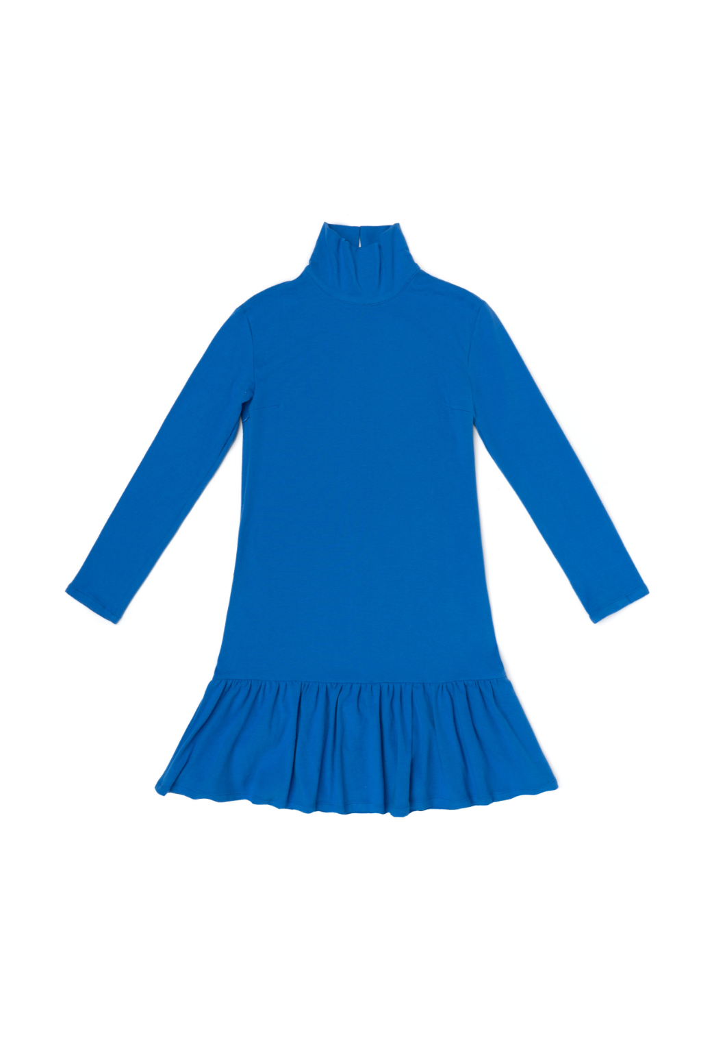 Side Zip Turtleneck Dress MINI Royal