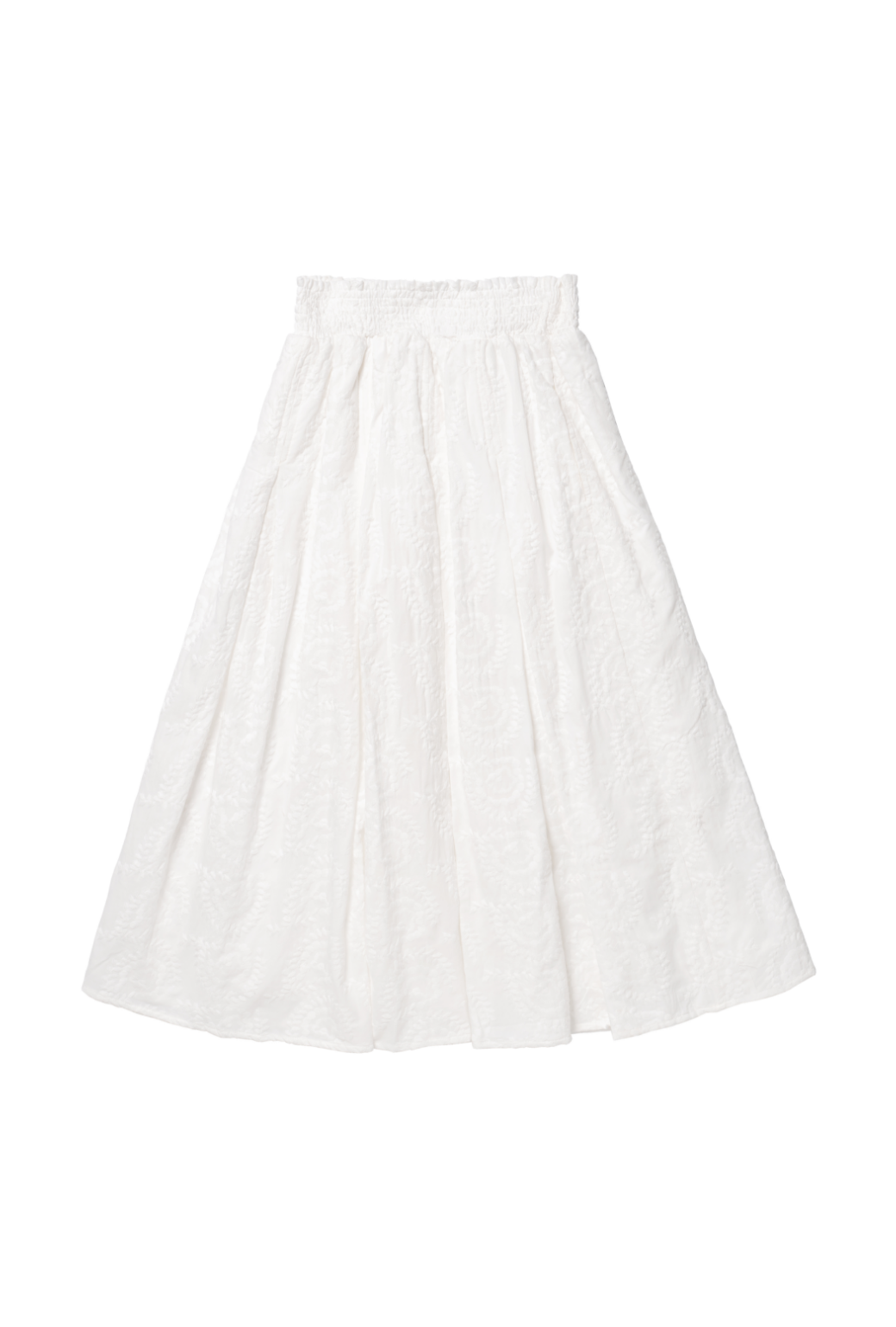 White embroidered midi skirt hot sale