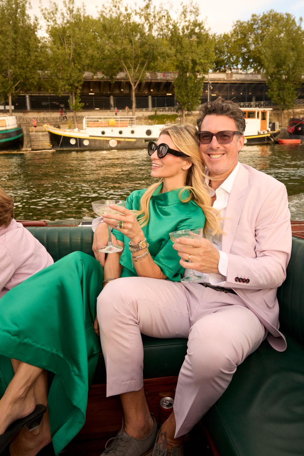 Hostess Skirt Maxi - Green Satin