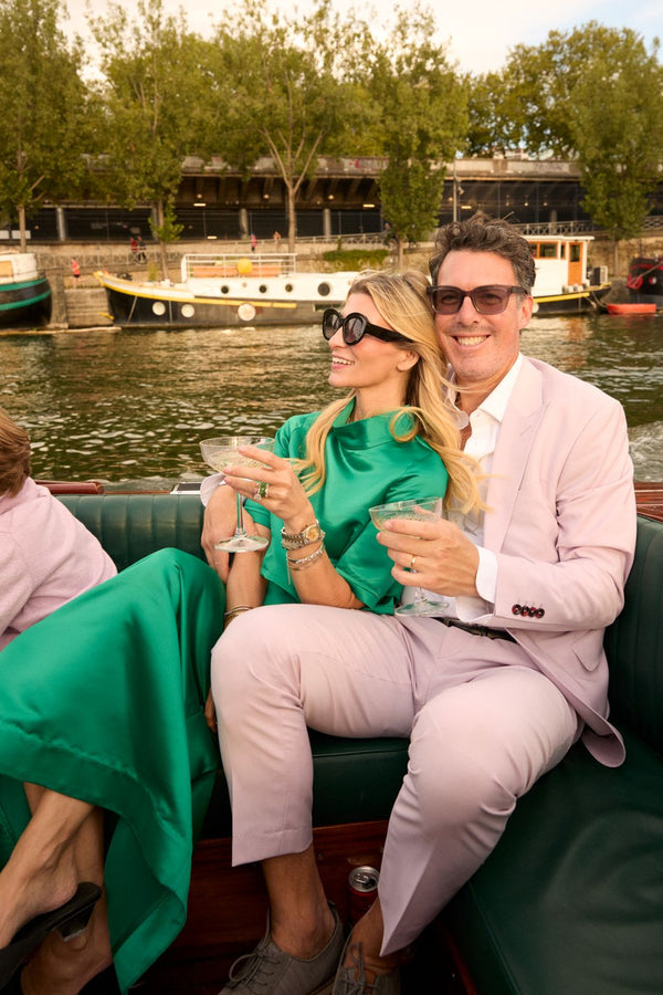 Twiggy Top - Green Satin