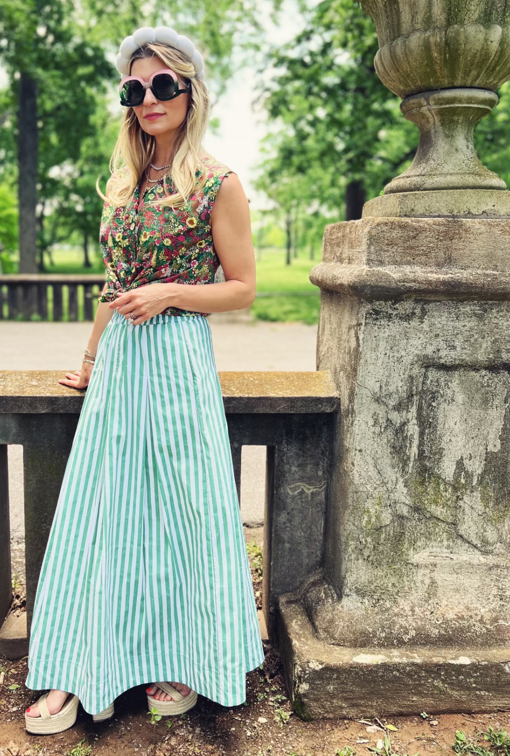 Striped maxi skirt best sale