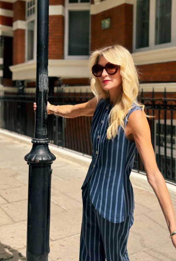 Annie Vest - Dewberry Stripe