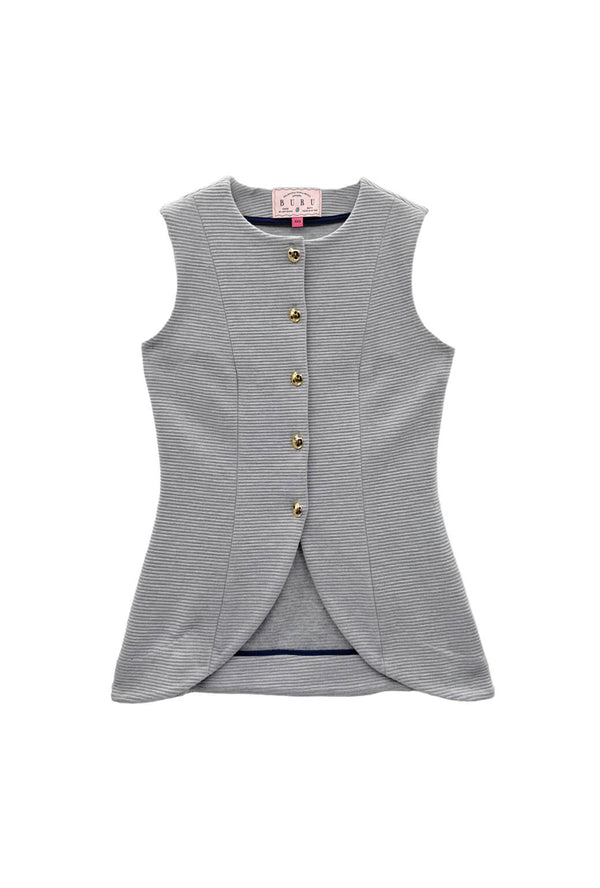 Annie Vest - Grey Ottoman Rib