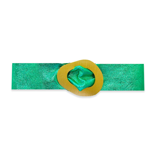 Metallic Leather Belt - Electric Green, image