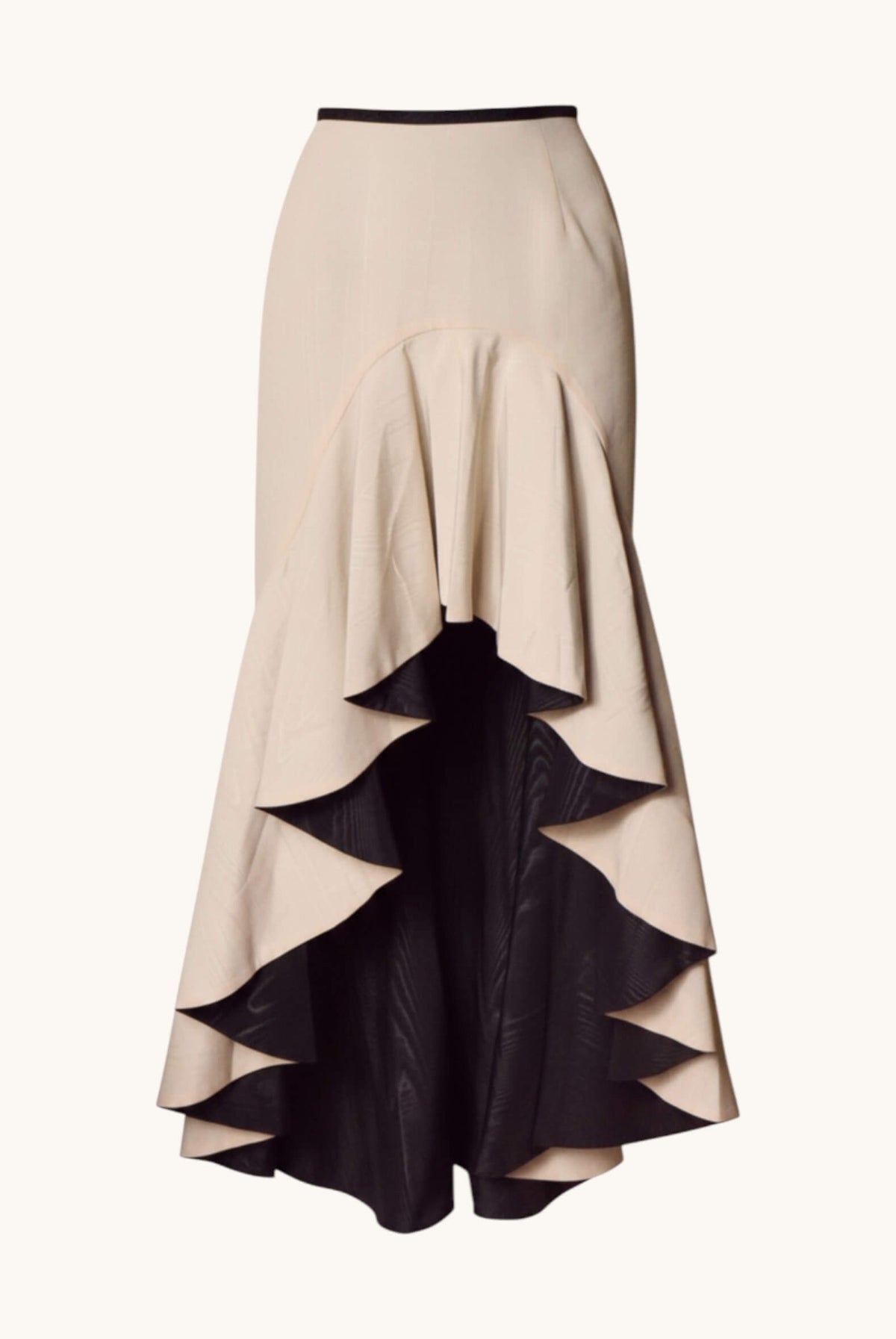 Asbury Skirt - Black and Ivory Moiré