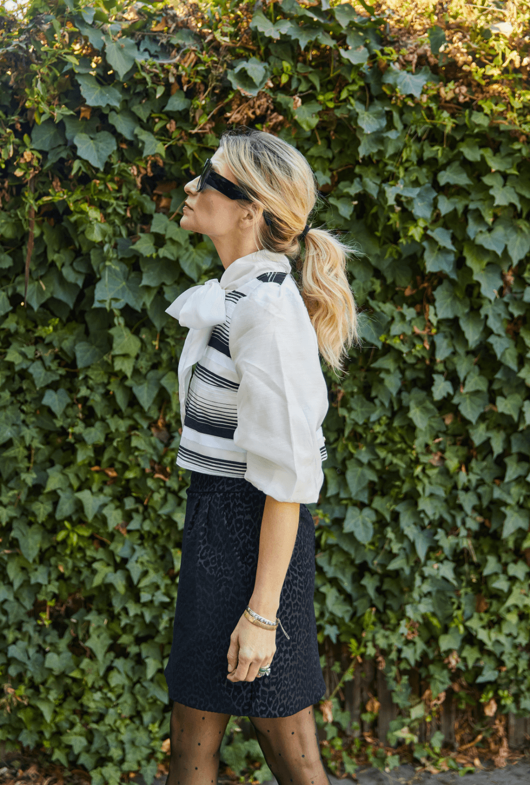 Audrey Top - Black and White Stripe
