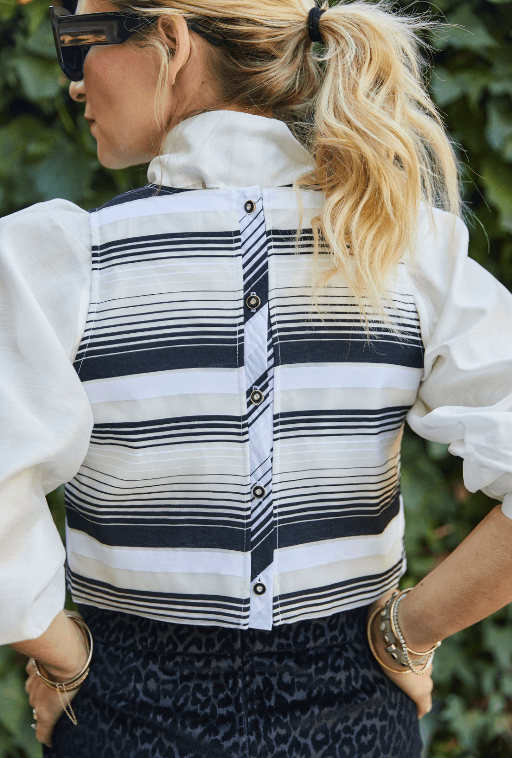 Audrey Top - Black and White Stripe