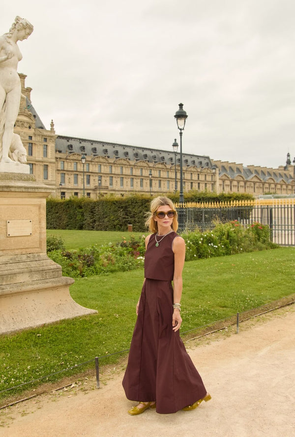 Audrey Top - Chocolate Taffeta