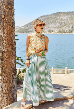 Awning Stripe Maxi Skirt