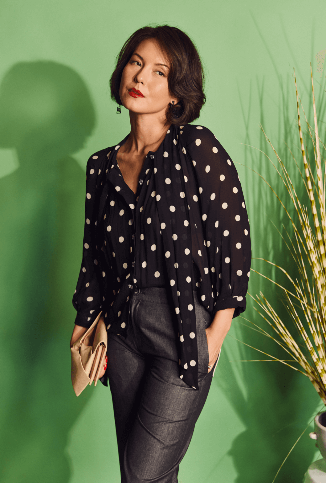 Big polka dot deals blouse