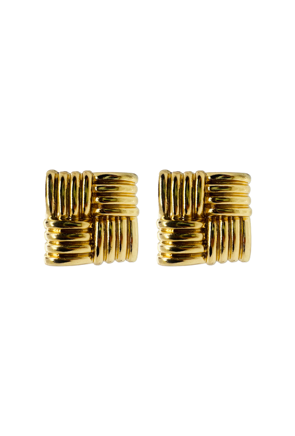 BURU x Mary Orton Brass Woven Earrings - Gold