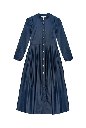 BURU x Mary Orton Mandarin Shirtdress - Dark Chambray