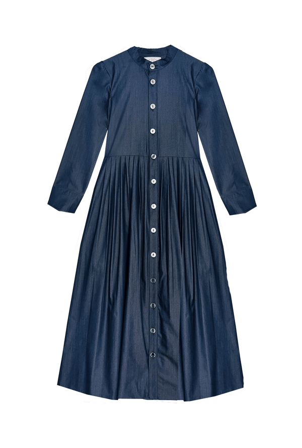 BURU x Mary Orton Mandarin Shirtdress - Dark Chambray