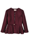 SAMPLE - BURU x Mary Orton Peplum Blazer - Burgundy Dot