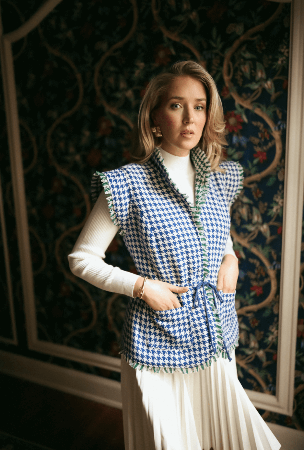 SAMPLE - BURU x Mary Orton Reversible Vest - Houndstooth