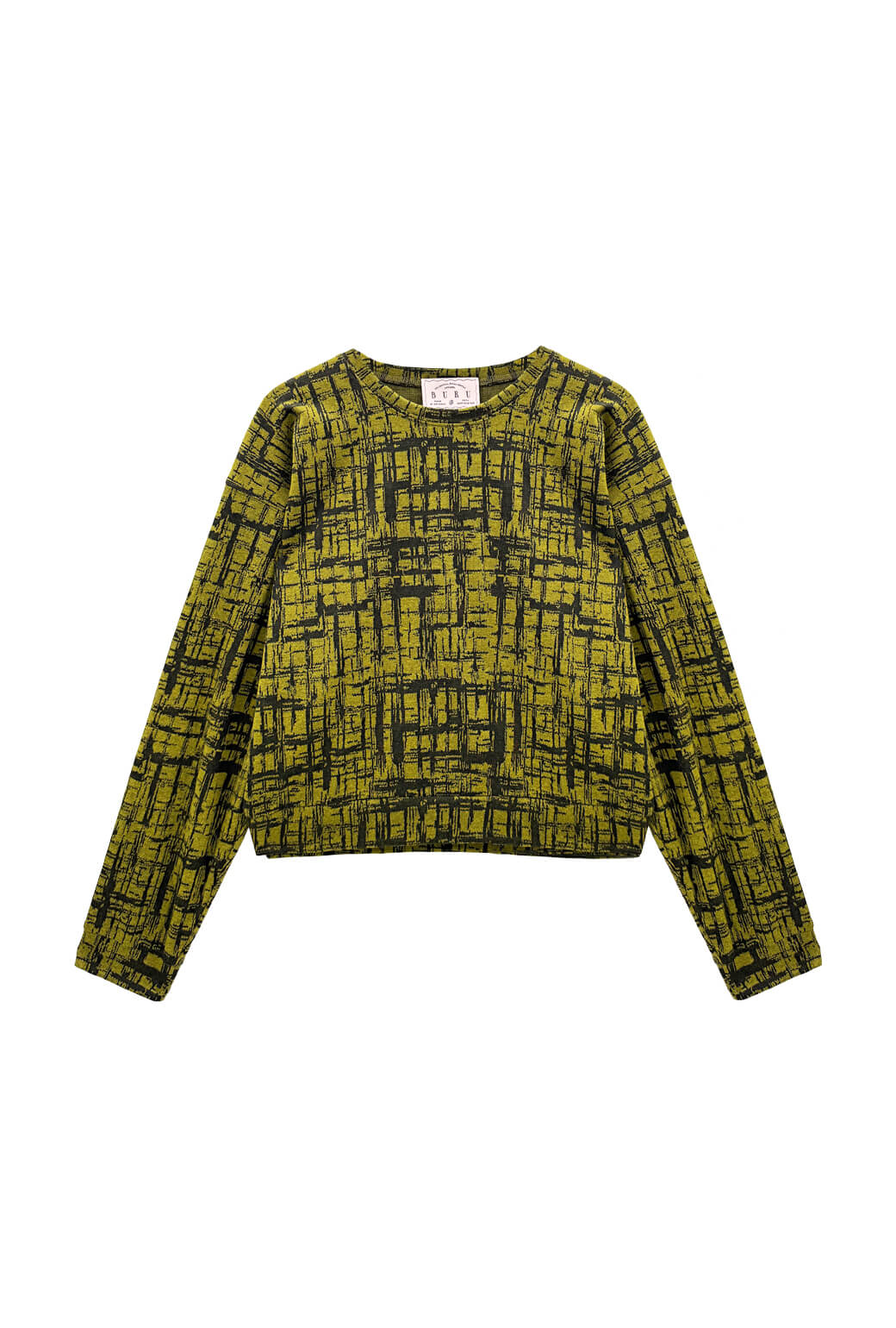 BURU x Val Everyday Pullover - Chartreuse & Black Abstract Knit