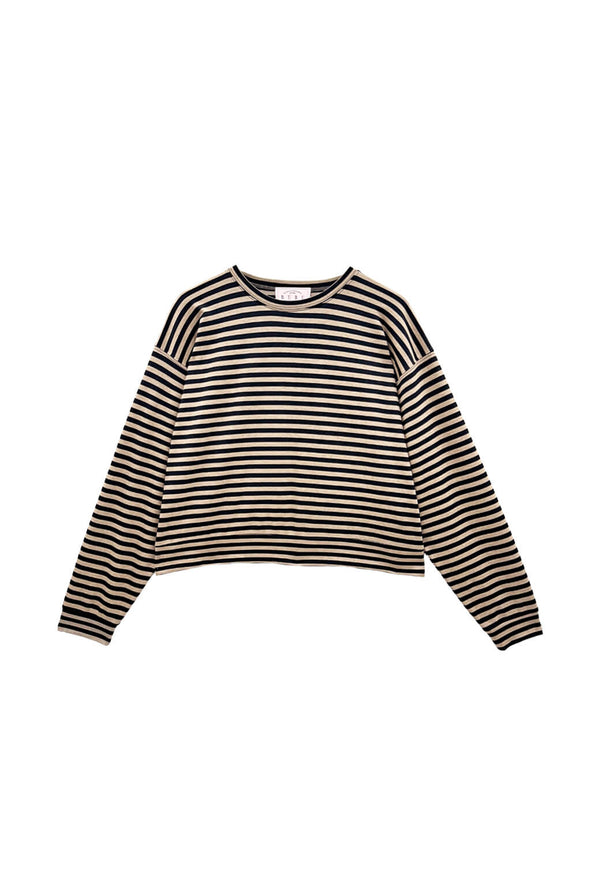 BURU x Val Everyday Pullover - Taupe & Black Knit