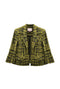 BURU x Val Knit Blazer - Chartreuse & Black Abstract Knit