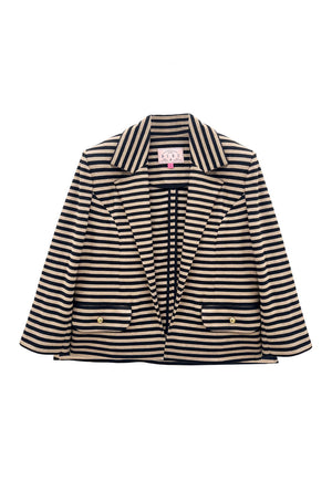 BURU x Val Knit Blazer - Taupe & Black Knit