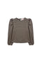 BURU x Val Puff Sleeve Pullover - Taupe & Black Knit