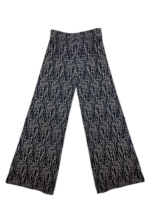 SAMPLE - BURU x Val Wide Leg Knit Trouser - Black Geo Knit
