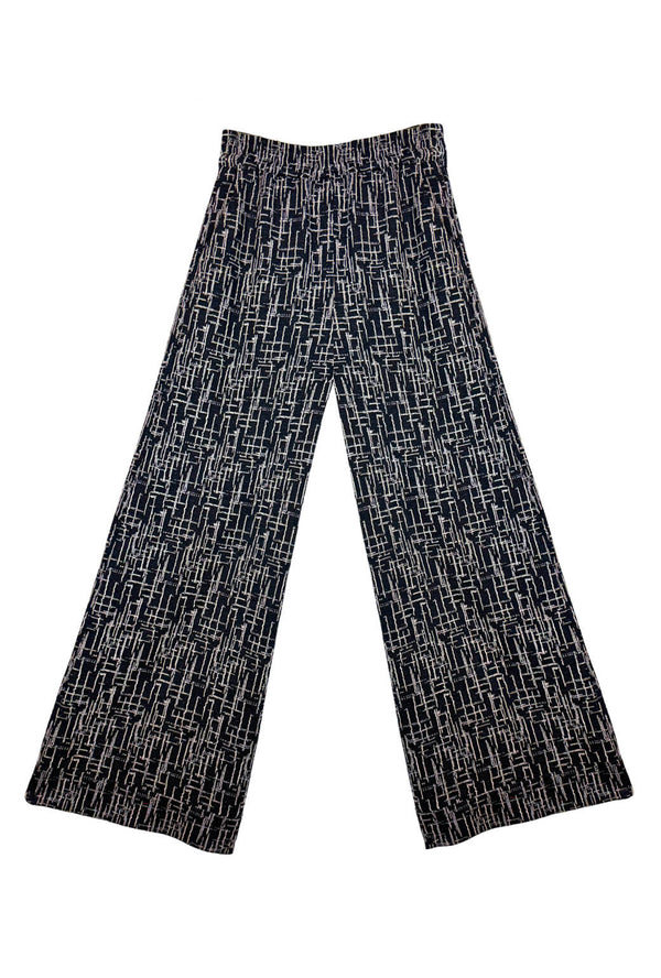 SAMPLE - BURU x Val Wide Leg Knit Trouser - Black Geo Knit