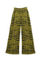BURU x Val Wide Leg Knit Trouser - Chartreuse & Black Abstract Knit