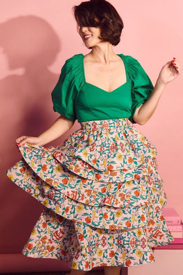 SAMPLE - MIDI Teagan Skirt - Spring Floral