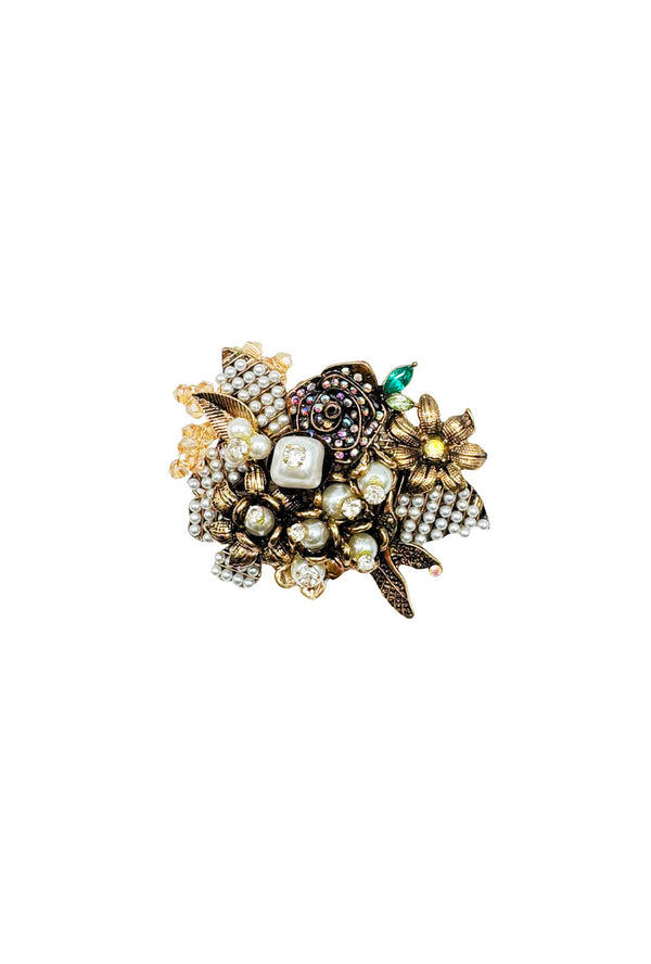 Baroque Bouquet Brooch - Gemstones & Pearl