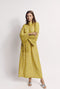 Bell Sleeve Maxi Mod Dress - Yellow Lace