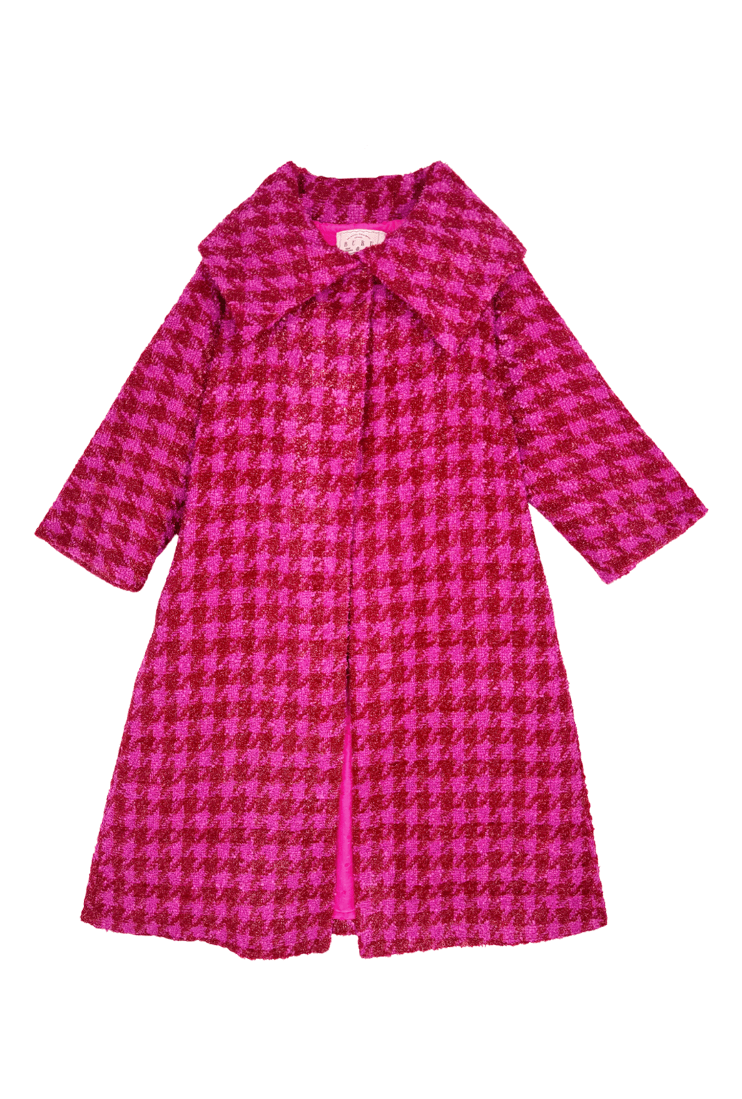 Belted Grace Coat - Pink & Red Tweed – BURU Belted Grace Coat - Pink & Red Tweed – BURU