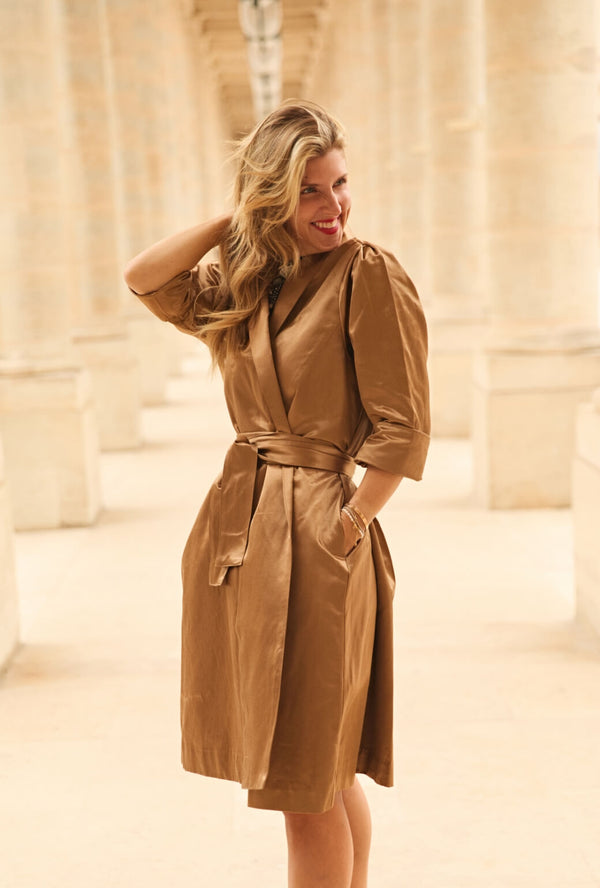 Buru x Anna Kloots Belted Swing Coat - Bronze