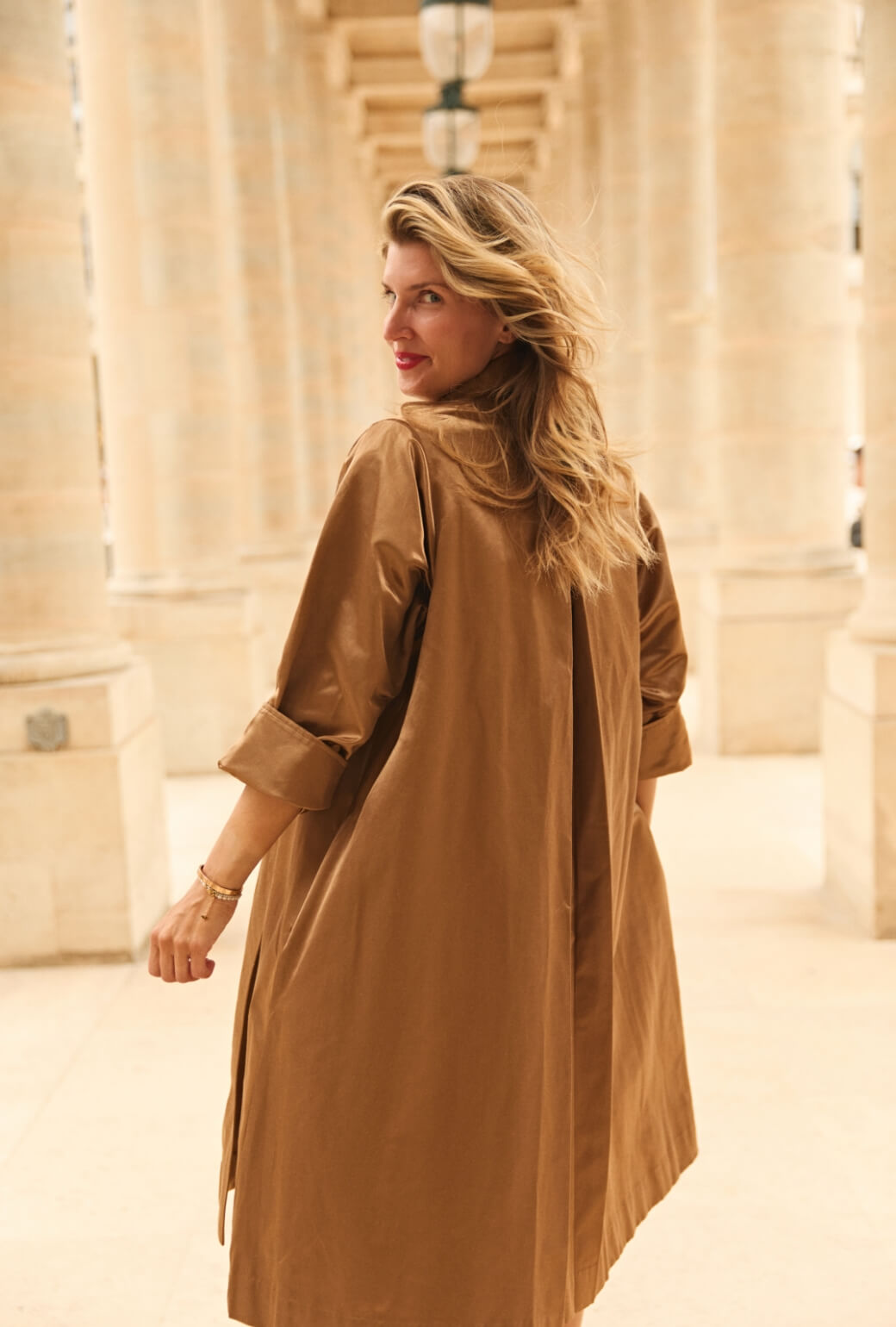 Buru x Anna Kloots Belted Swing Coat - Bronze