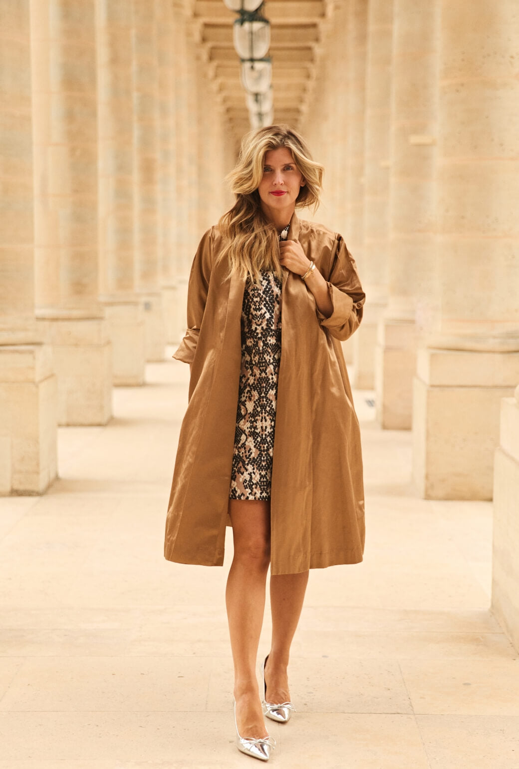 Buru x Anna Kloots Belted Swing Coat - Bronze