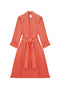 Belted Swing Coat - Taupe & Red Stripe Knit