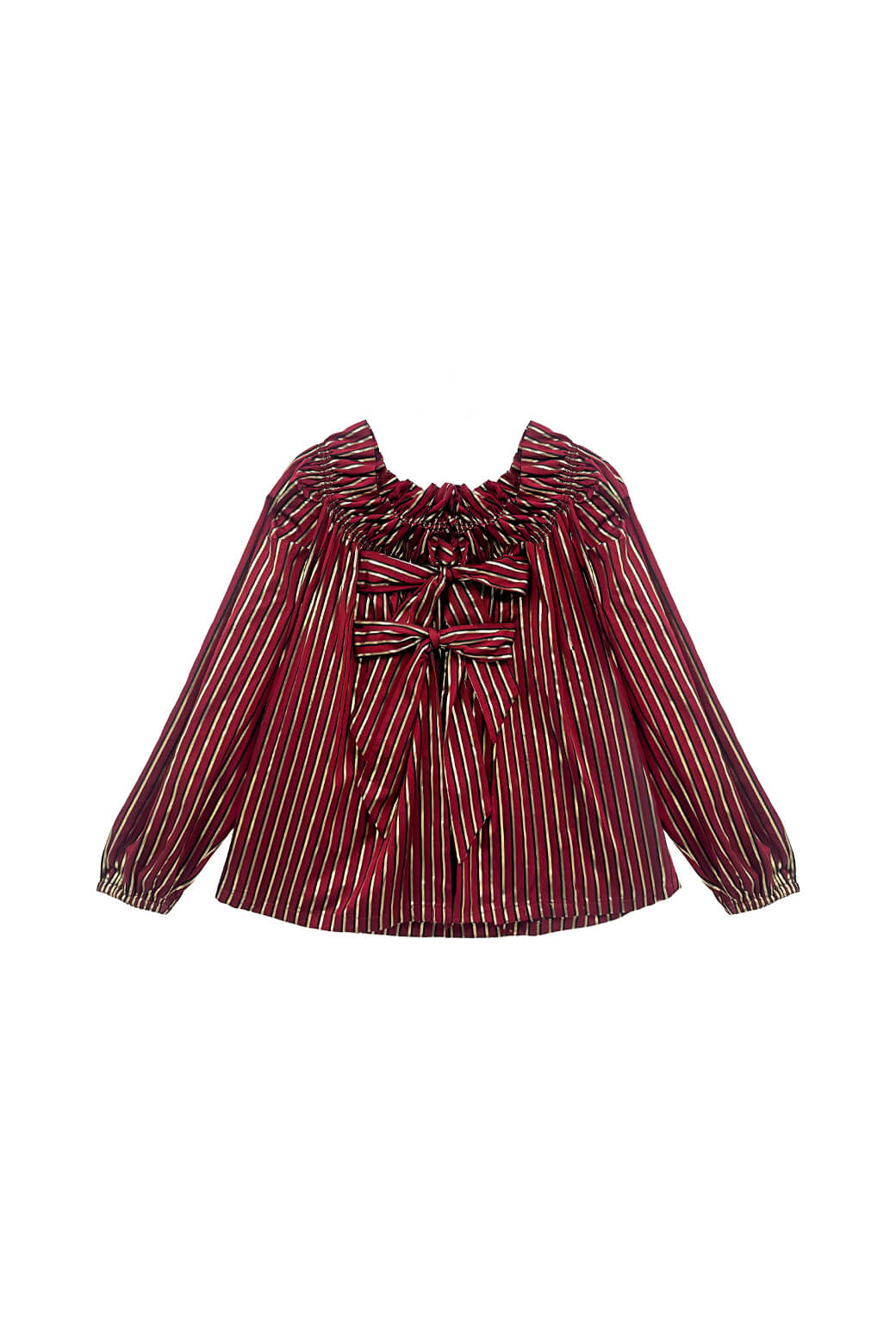Bettie Ann Blouse - Burgundy Stripe