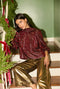 Bettie Ann Blouse - Burgundy Stripe