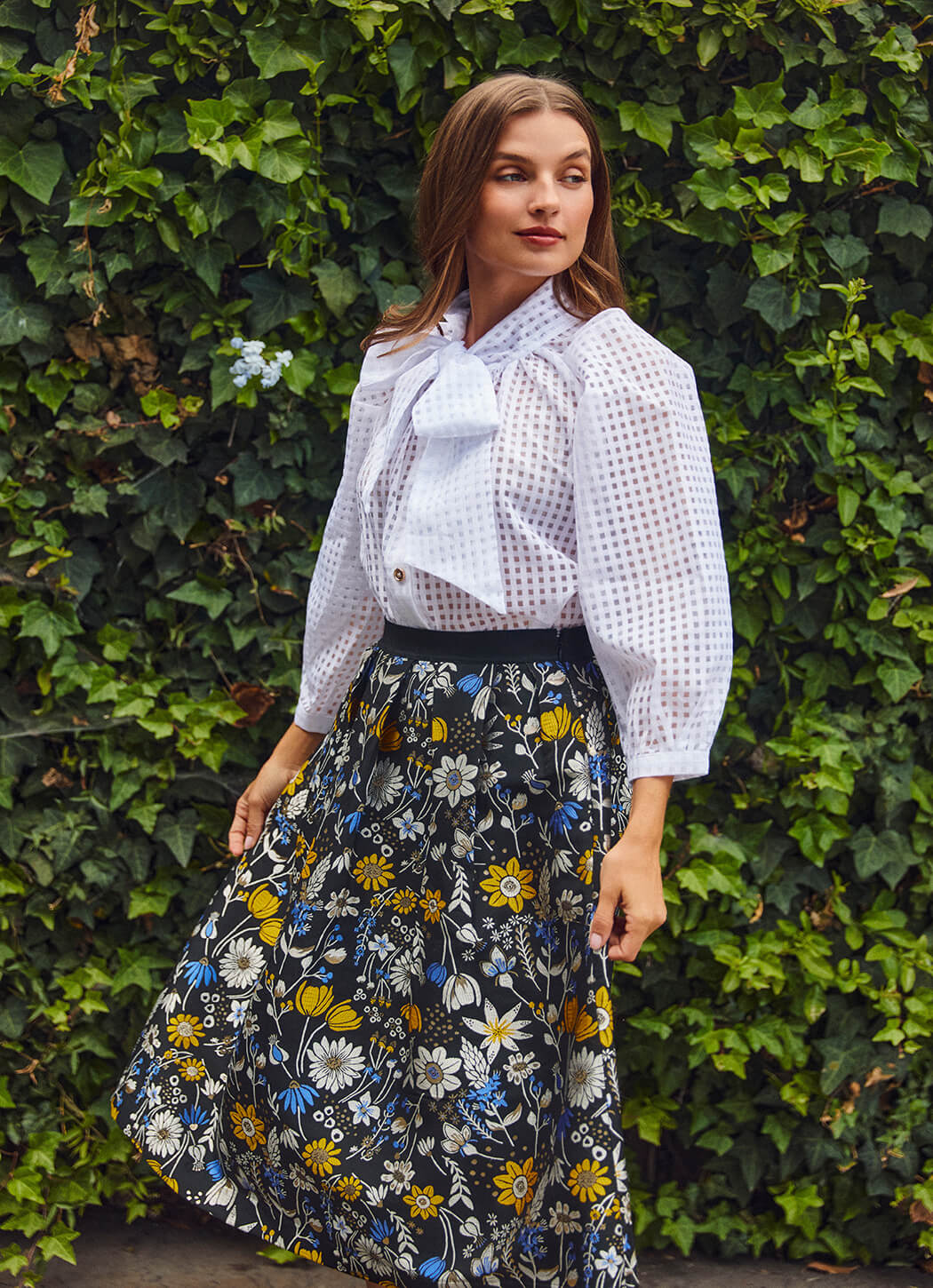 The Reed Skirt - Bouquet Brocade
